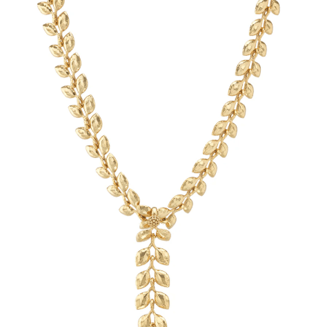 Golden Laurel Convertible Necklace, 16"+2" - Gold - Capucine De Wulf - Gaines Jewelers