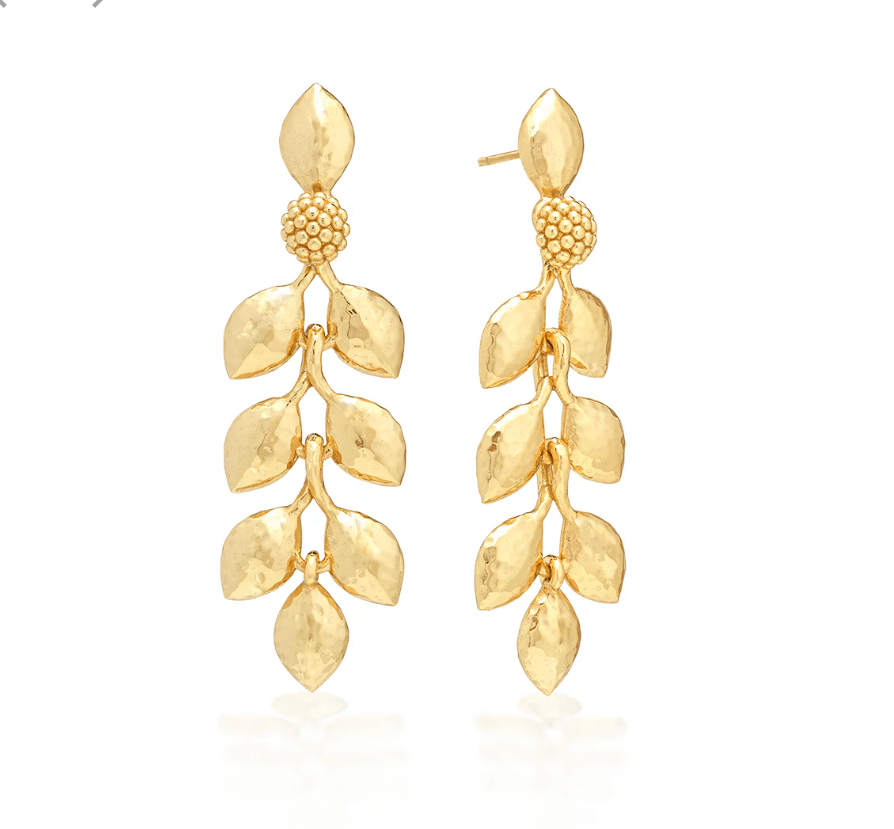 Golden Laurel Dangle Earrings - Gold - Capucine De Wulf - Gaines Jewelers