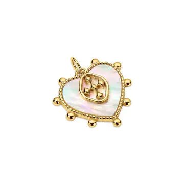 Gracewear Collection - Gold mother of pearl heart charm - Gaines Jewelers