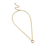 Gracewear Collection - Gold paperclip choker with flower charm - Gaines Jewelers