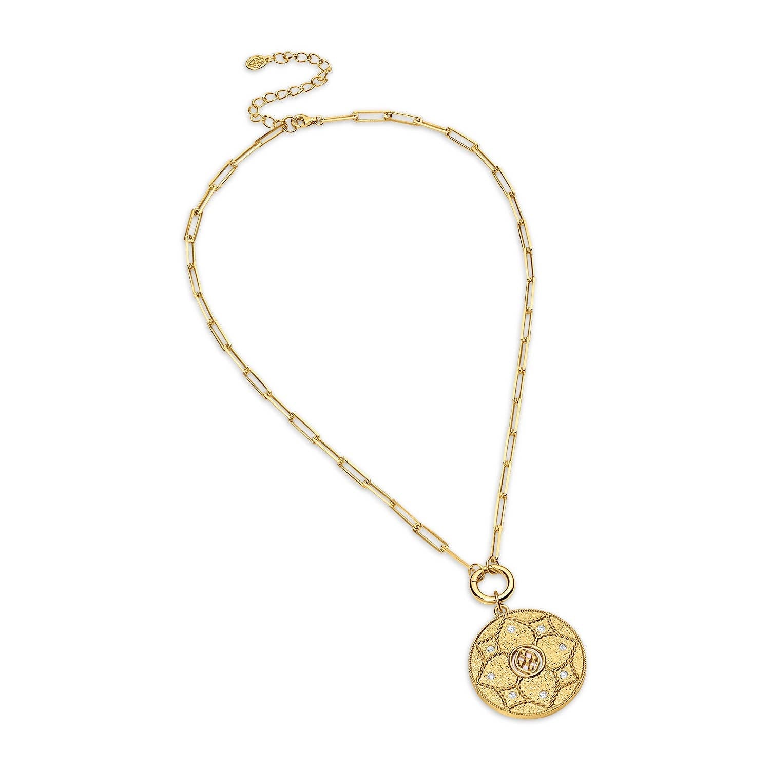 Gracewear Collection - Gold vermeil swarowski crystal and medallion charm - Gaines Jewelers