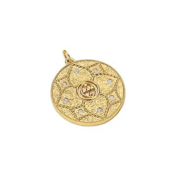 Gracewear Collection - Gold vermeil swarowski crystal and medallion charm - Gaines Jewelers