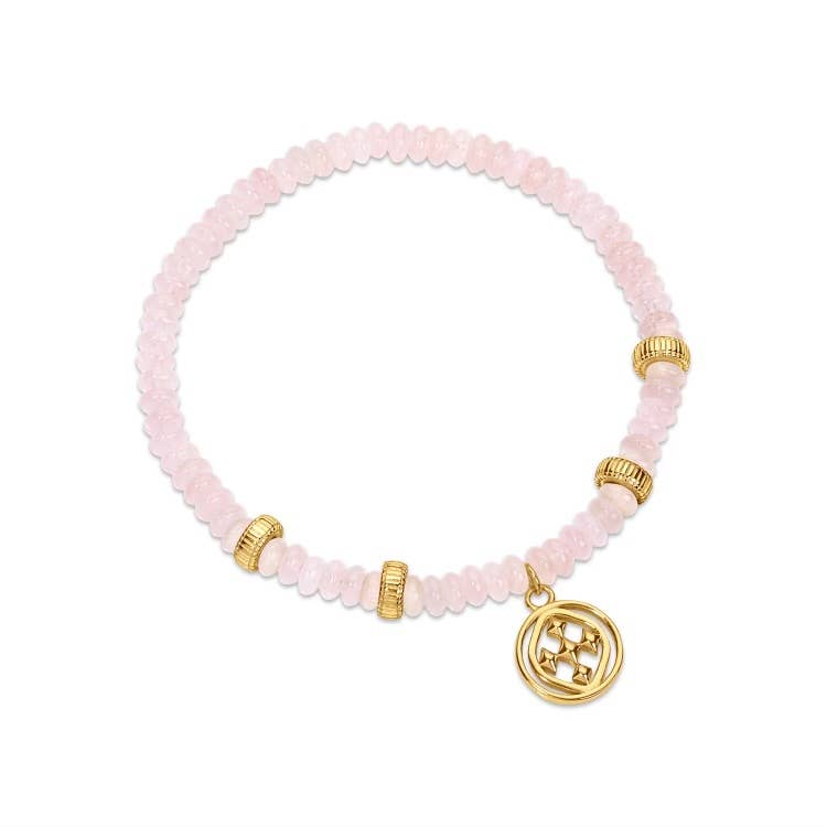 Gracewear Collection - Medallion gold opal bracelet: Palm beach pink - Gaines Jewelers