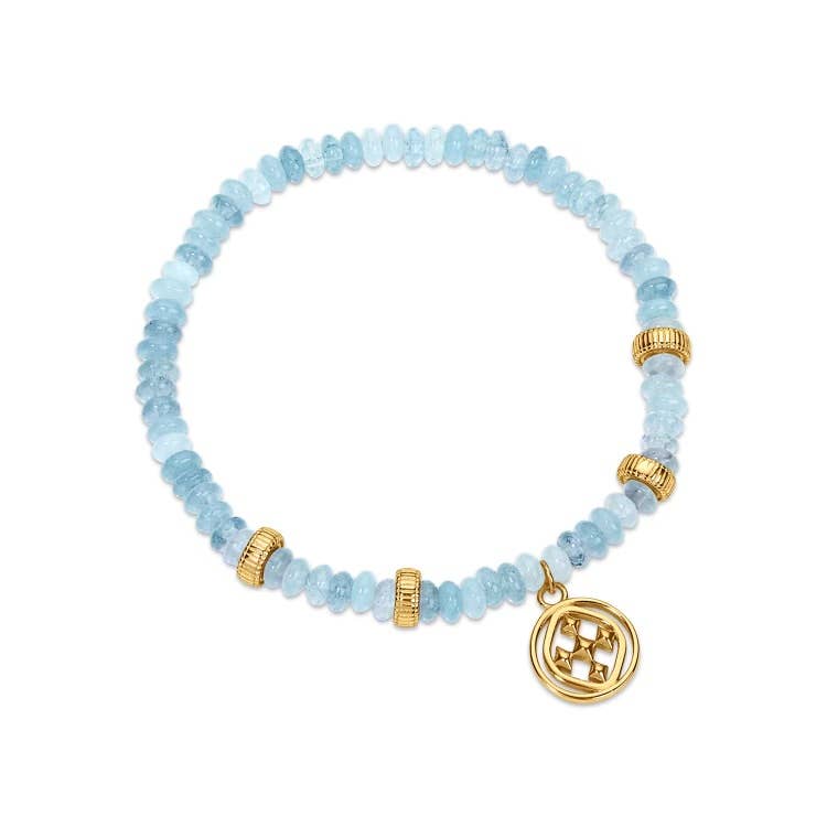 Gracewear Collection - Medallion gold opal bracelet: Palm beach pink - Gaines Jewelers