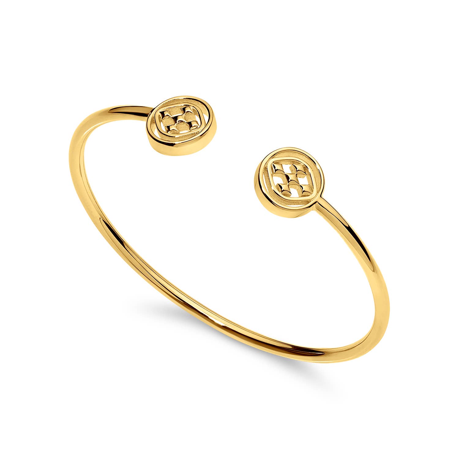 Gracewear Collection - Medallion large bangle bracelet: Gold Vermeil - Gaines Jewelers