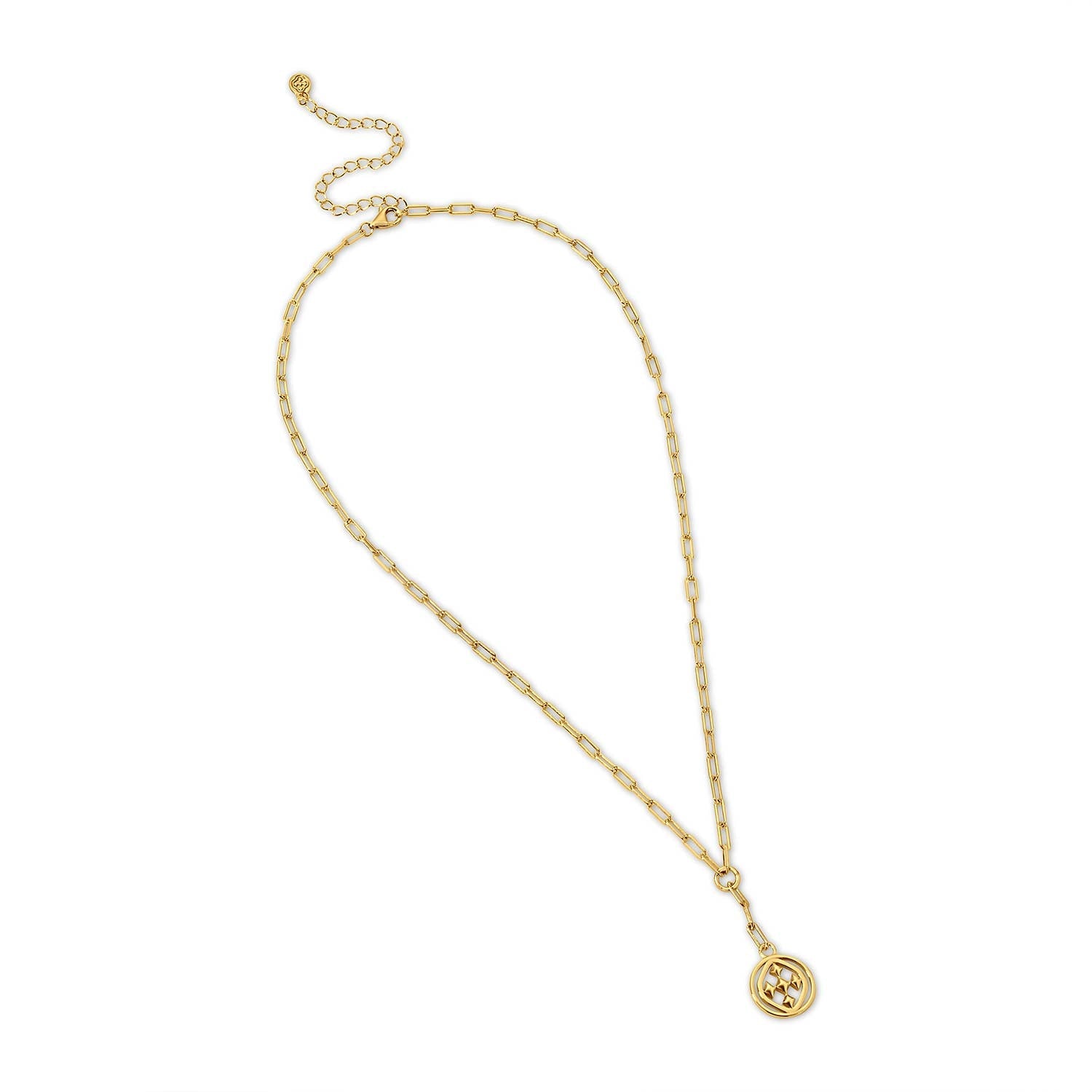 Gracewear Collection - Medallion paperclip lariat: Gold Vermeil - Gaines Jewelers