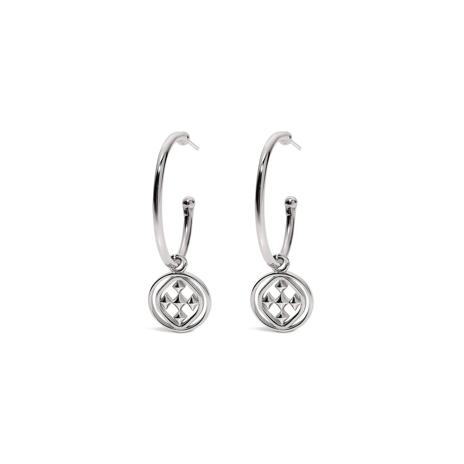 Gracewear Collection - Medallion small hoop earrings: Gold Vermeil - Gaines Jewelers
