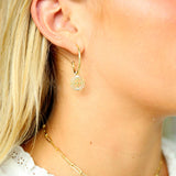 Gracewear Collection - Medallion small hoop earrings: Gold Vermeil - Gaines Jewelers
