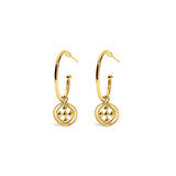 Gracewear Collection - Medallion small hoop earrings: Gold Vermeil - Gaines Jewelers