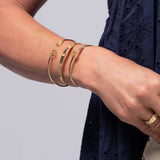 Gracewear Collection - Shield embossed bangle bracelet: Gold Vermeil - Gaines Jewelers