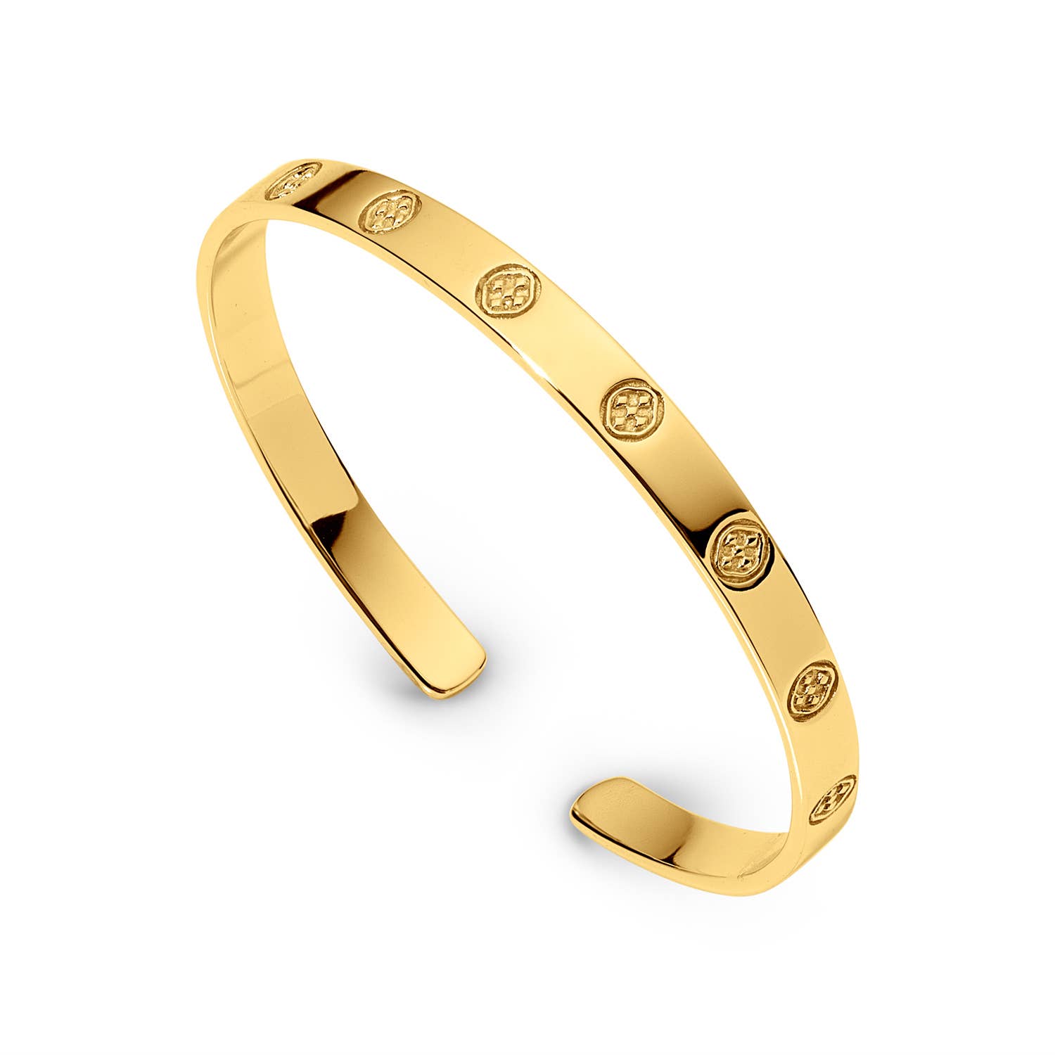 Gracewear Collection - Shield embossed bangle bracelet: Gold Vermeil - Gaines Jewelers