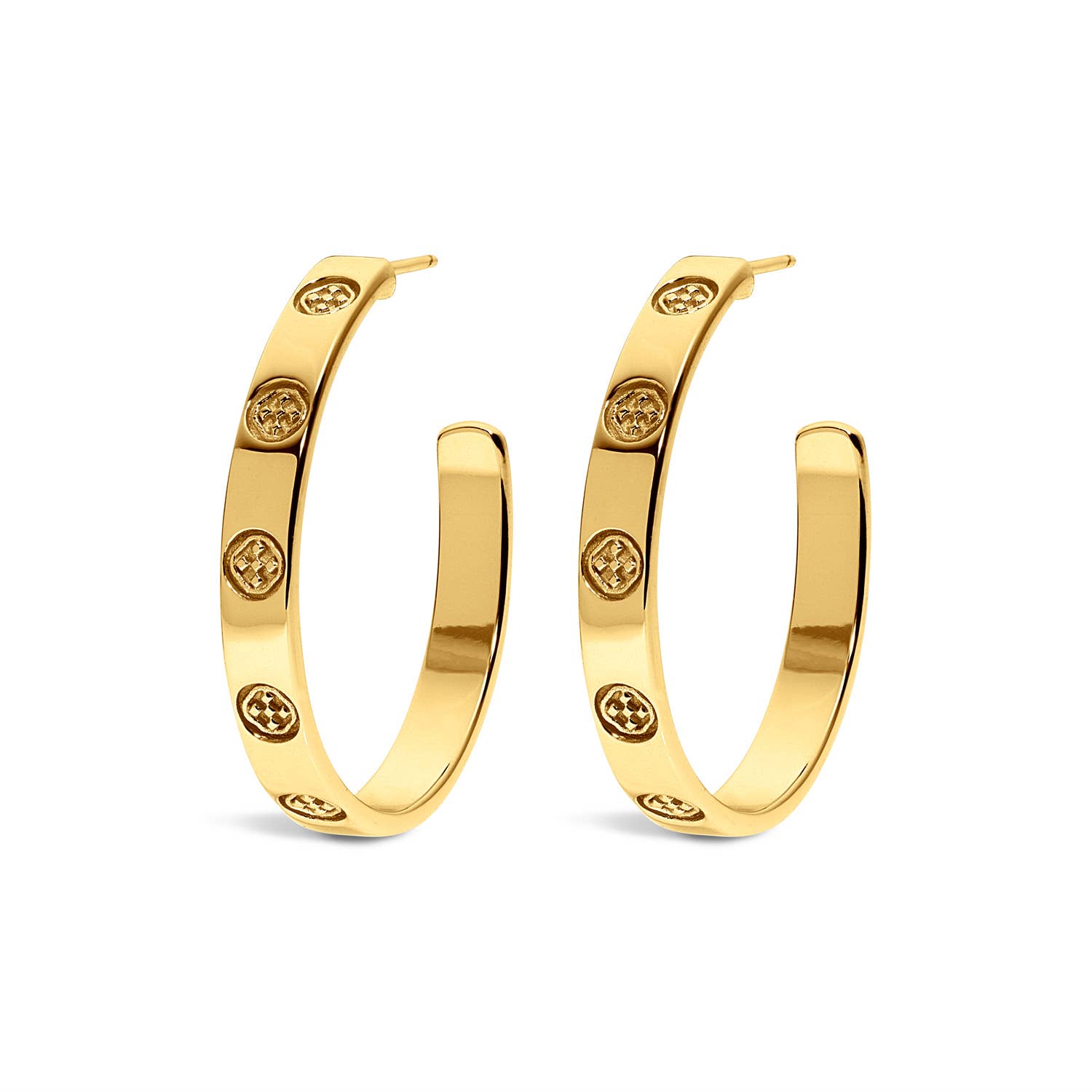 Gracewear Collection - Shield embossed earrings: Gold Vermeil - Gaines Jewelers