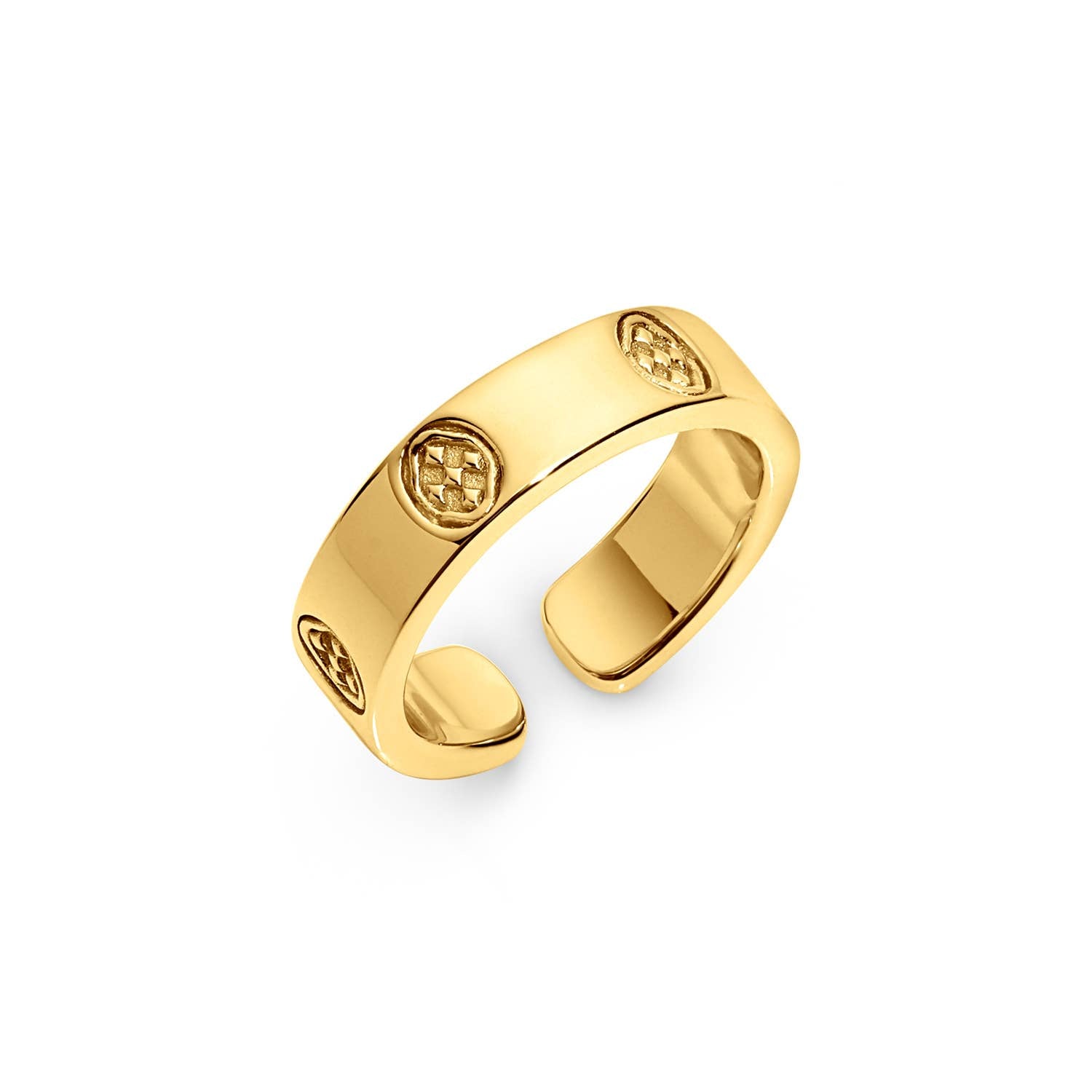 Gracewear Collection - Shield embossed ring: Gold Vermeil - Gaines Jewelers
