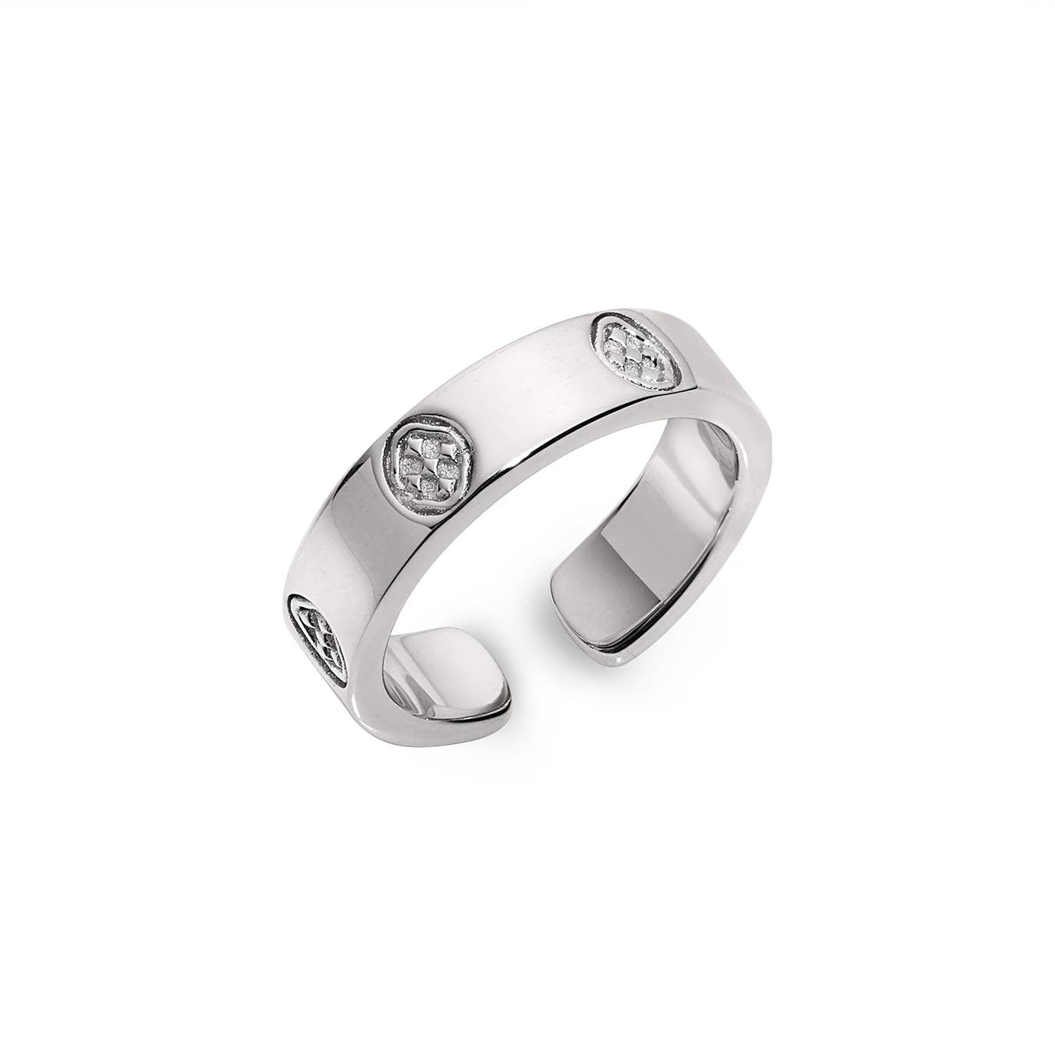 Gracewear Collection - Shield embossed ring: Gold Vermeil - Gaines Jewelers
