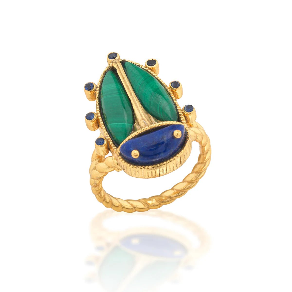 Grande Ring - Lapis/Malachite- Capucine De Wulf - Gaines Jewelers