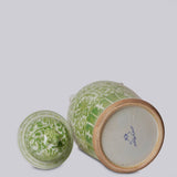 Green and White Porcelain Lotus Temple Jar - Cobalt Guild - Gaines Jewelers