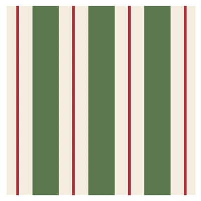 Green & Red Awning Stripe Cocktail Napkin - Pack of 20 - Hester & Cook - Gaines Jewelers