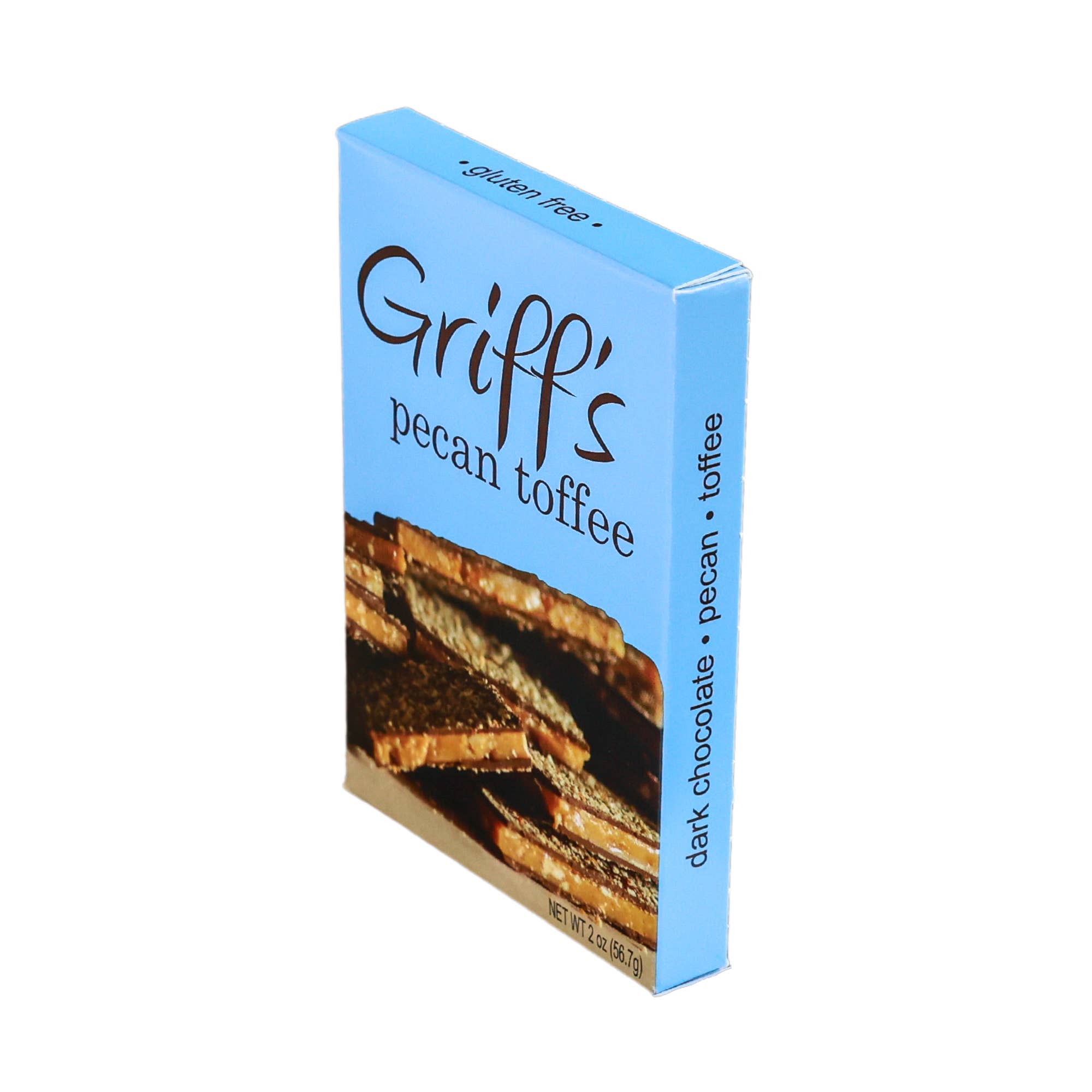 Griff's Toffee - Griff's Pecan Toffee - 2oz Dark Chocolate Toffee - Gaines Jewelers