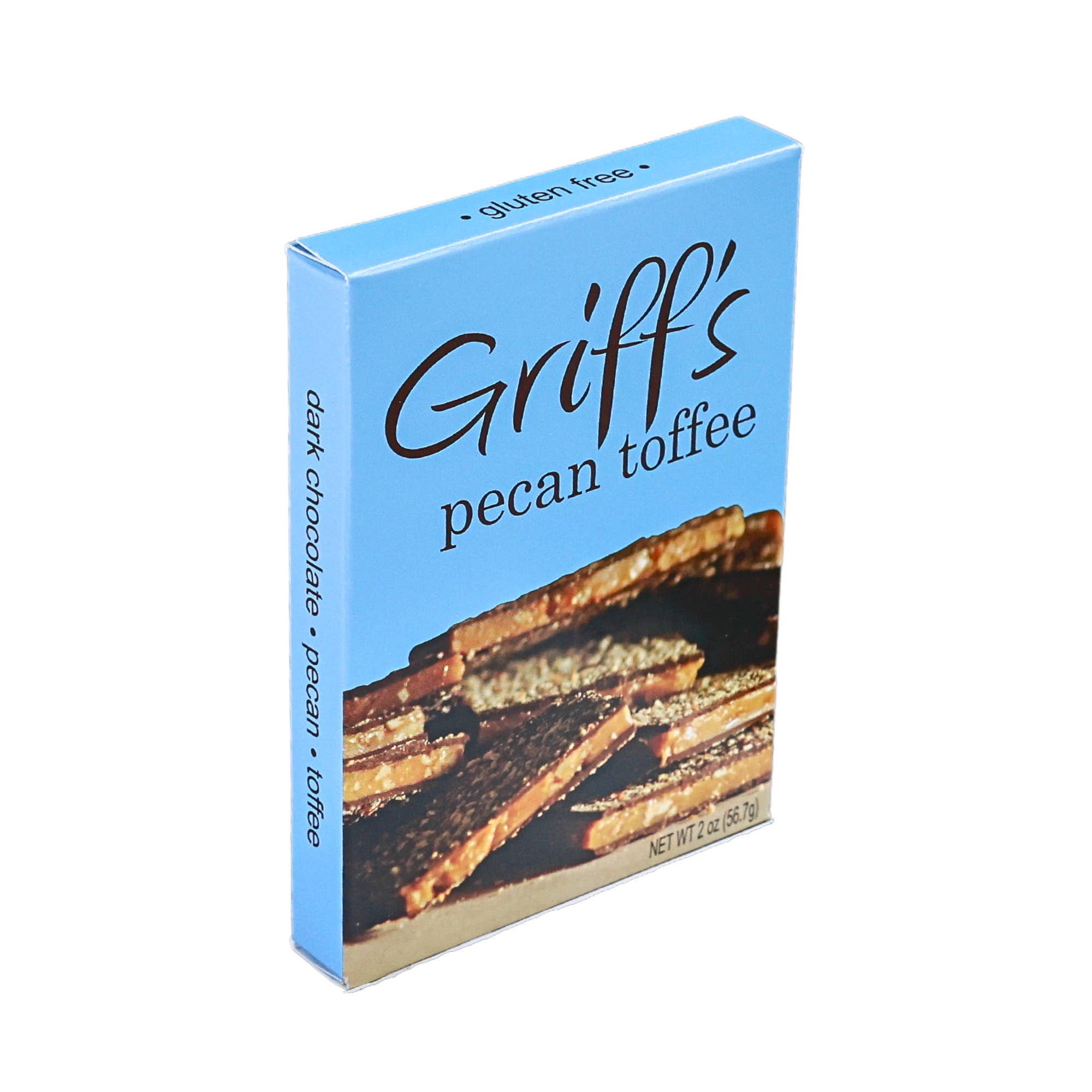 Griff's Toffee - Griff's Pecan Toffee - 2oz Dark Chocolate Toffee - Gaines Jewelers