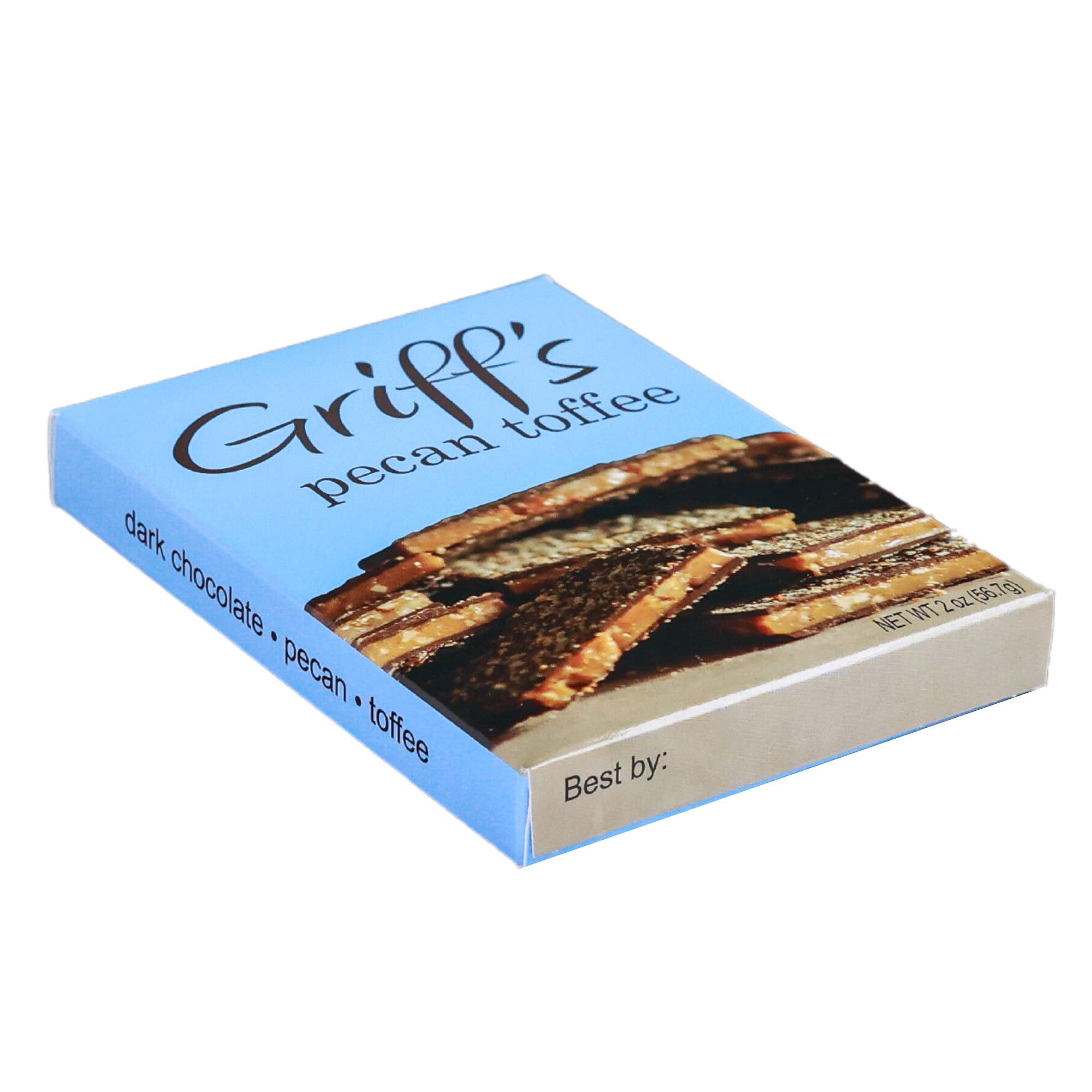 Griff's Toffee - Griff's Pecan Toffee - 2oz Dark Chocolate Toffee - Gaines Jewelers