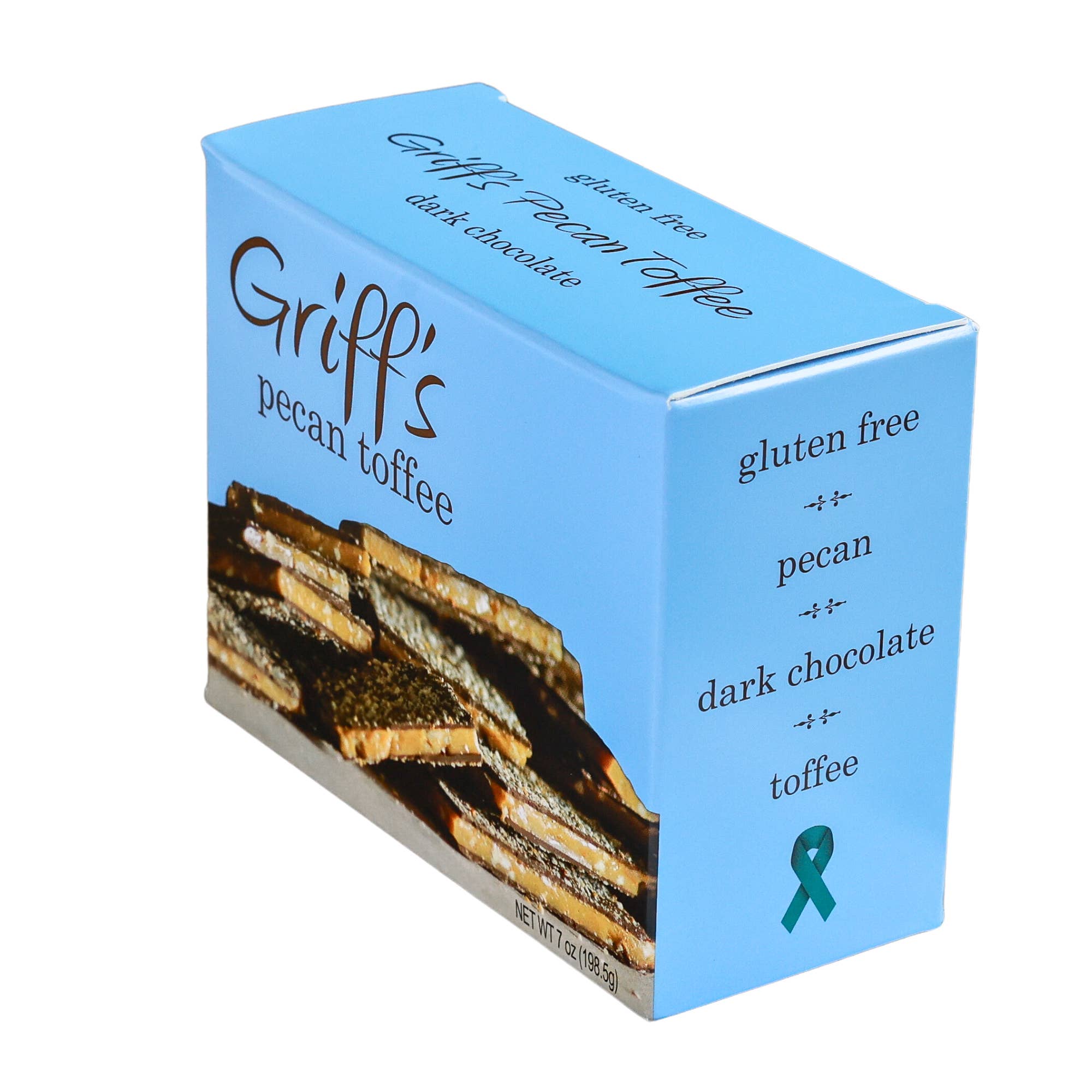 Griff's Toffee - Griff's Pecan Toffee - 7oz Dark Chocolate Toffee - Gaines Jewelers