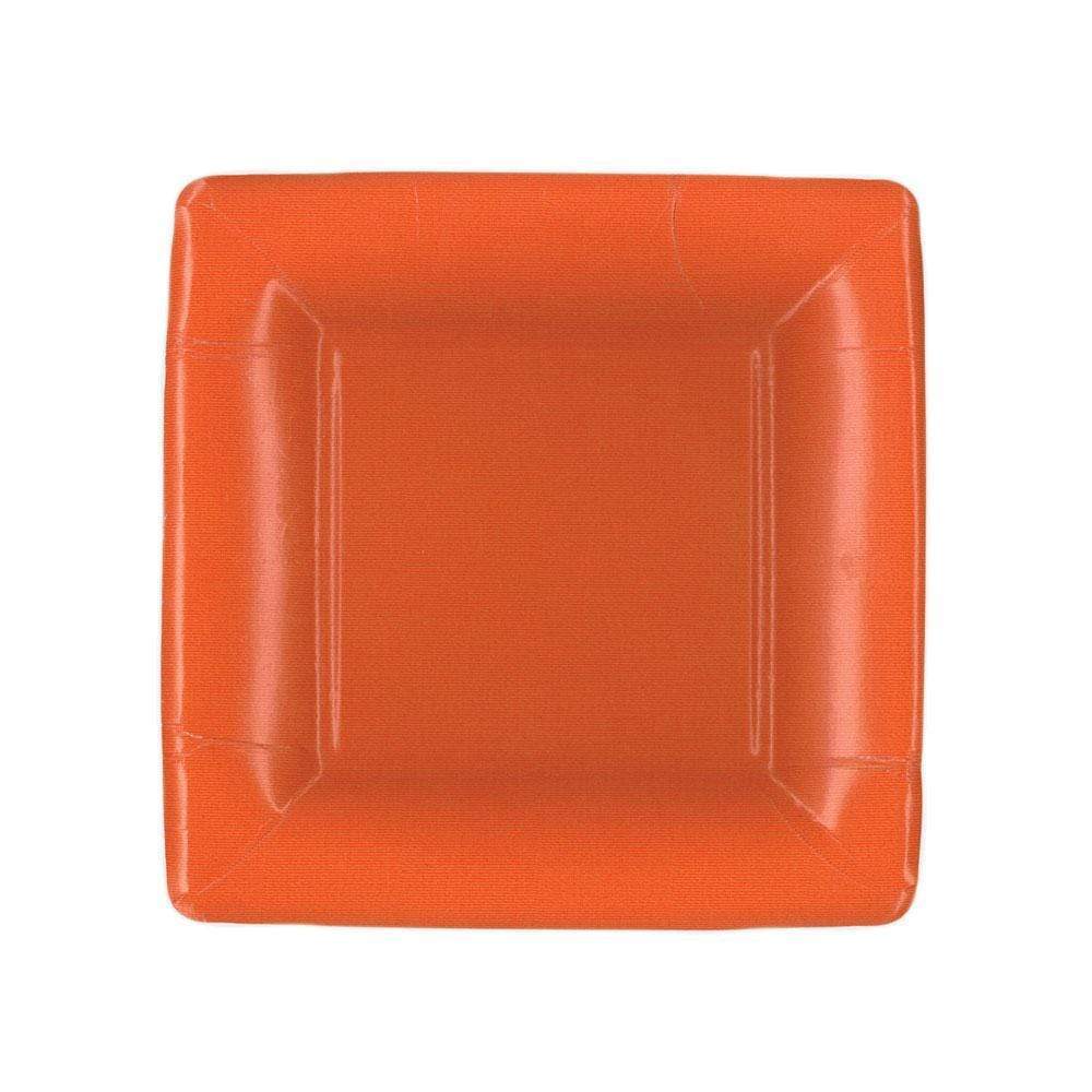 Grosgrain Deep Orange Salad Plates - Caspari - Gaines Jewelers