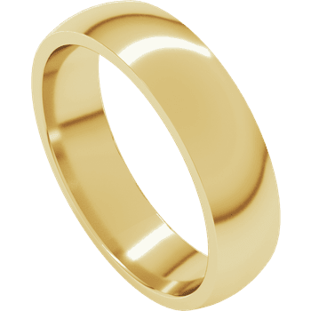 Half Round Comfort Fit Wedding Band 5mm Lightweight 14k Yellow Gold - Stuller - Gaines Jewelers