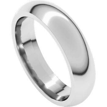 Half Round Comfort Fit Wedding Band 5mm Standard Weight 14k White Gold - Stuller - Gaines Jewelers