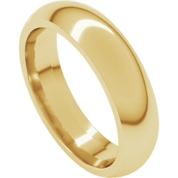 Half Round Comfort Fit Wedding Band 5mm Standard Weight 14k Yellow Gold - Stuller - Gaines Jewelers