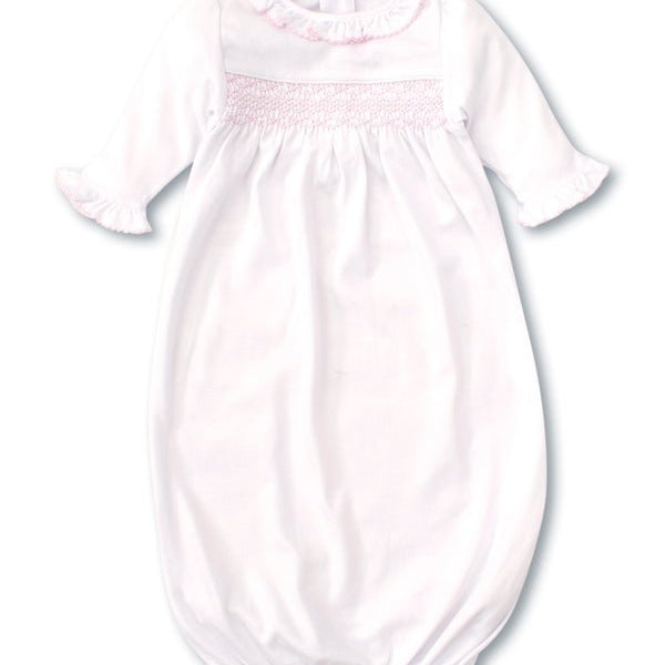 Hand Smocked CLB Charmed White and Pink Sack Newborn- Kissy Kissy - Gaines Jewelers