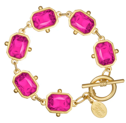 Handcast Gold Hot Pink Collins Tennis Bracelet - Gaines Jewelers