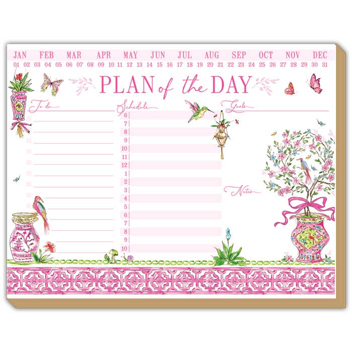 Handpainted Pink Enchanted Garden Planner Luxe Planner - RosanneBeck Collections - Gaines Jewelers