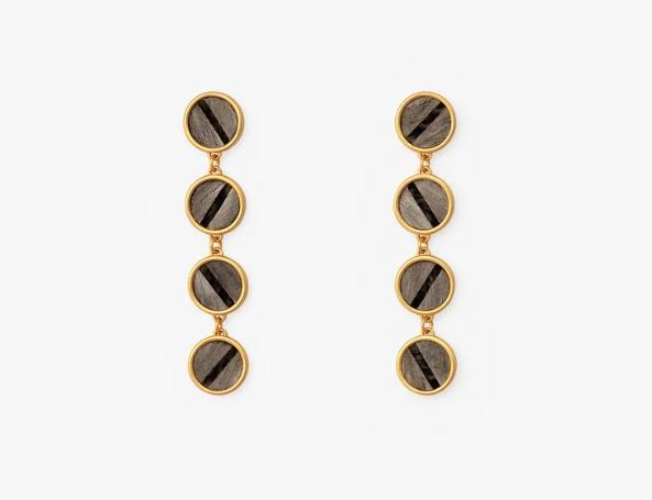 Harper Round Bezel Drop Earring - Brackish - Gaines Jewelers