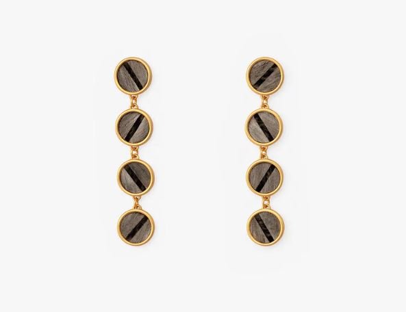 Harper Round Bezel Drop Earring - Brackish - Gaines Jewelers