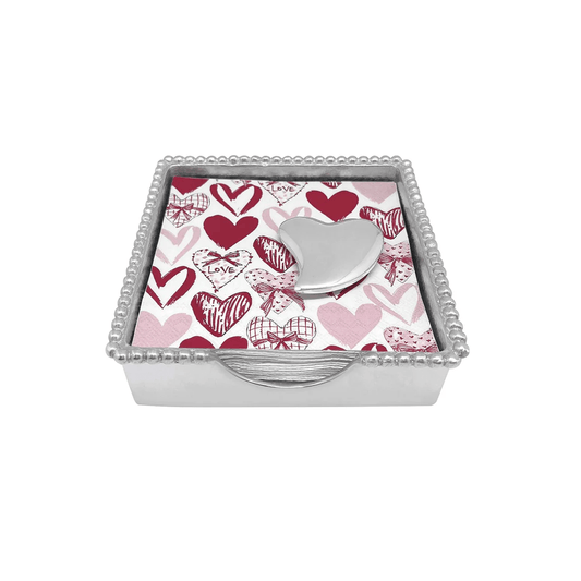 Heart Beaded Napkin Box Set - Mariposa - Gaines Jewelers