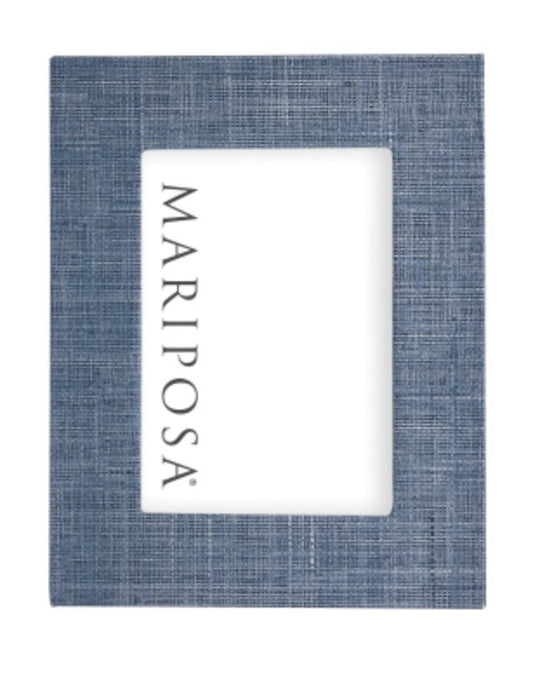 Heather Blue Faux Grasscloth 5x7 Picture Frame - Mariposa - Gaines Jewelers