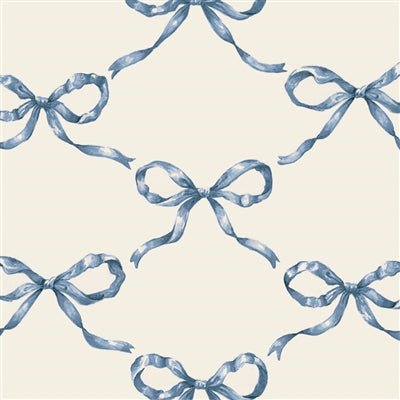 Heirloom Blue Bow Cocktail Napkin - Pack of 20 - Hester & Cook - Gaines Jewelers