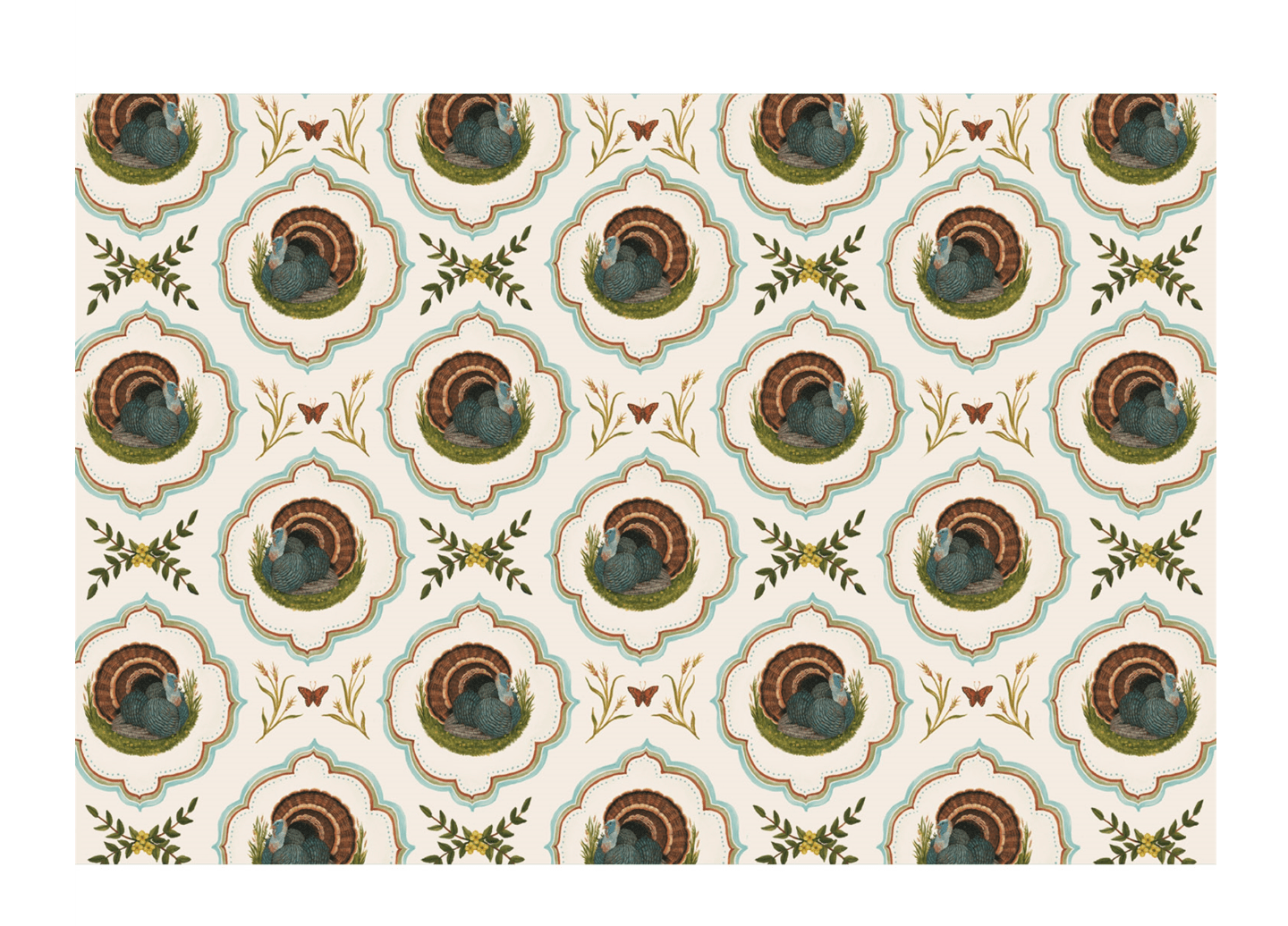 Heritage Turkey Meadow Placemat - Pad of 18 Sheets - Hester & Cook - Gaines Jewelers
