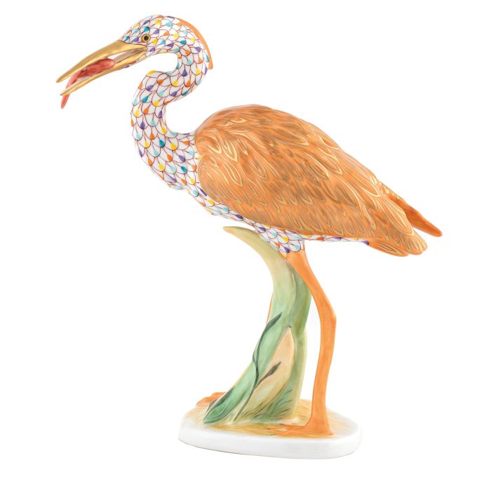 **Heron with Fish - Herend - Gaines Jewelers