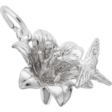 Hibiscus and Hummingbird Charm Sterling Sliver - Rembrandt Charms - Gaines Jewelers