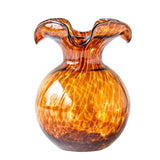 Hibiscus Glass Tortoiseshell Fluted Vase - Brown - Small - Vietri - Gaines Jewelers
