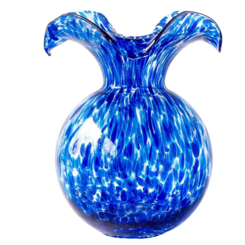 Hibiscus Glass Tortoiseshell Vase - Medium - Cobalt - Vietri - Gaines Jewelers
