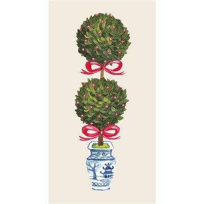Holiday Topiary Guest Napkin - Pack of 16 - Hester & Cook - Gaines Jewelers