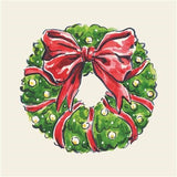 Holiday Wreath Cocktail Napkin - pack of 20 - Hester & Cook - Gaines Jewelers