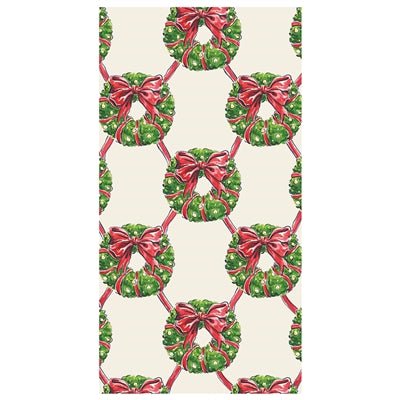Holiday Wreath Guest Napkin - pack of 16 - Hester & Cook - Gaines Jewelers