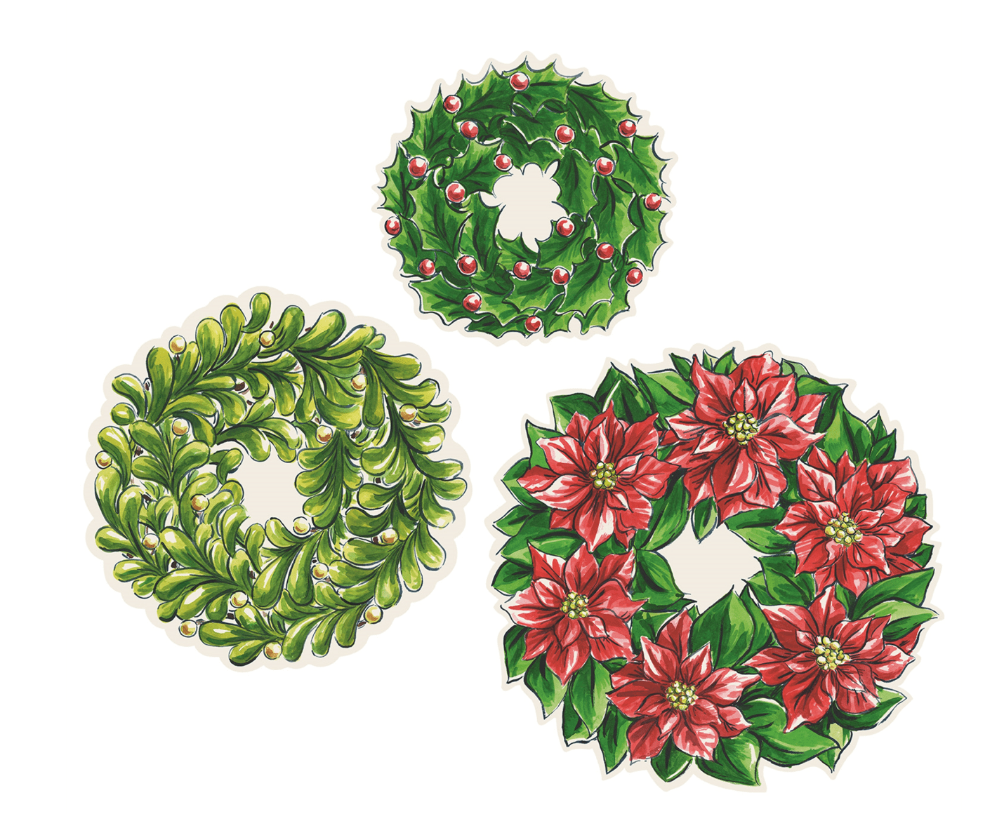 Holiday Wreath Serving Papers - Pack of 12 - Hester & Cook - Gaines Jewelers