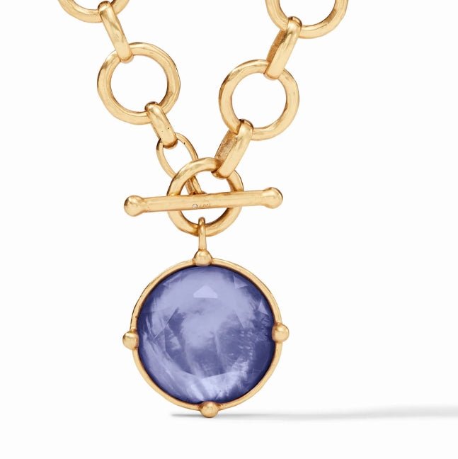 Honeybee Gold Statement Necklace - Iridescent Tanzanite Blue - Julie Vos - Gaines Jewelers