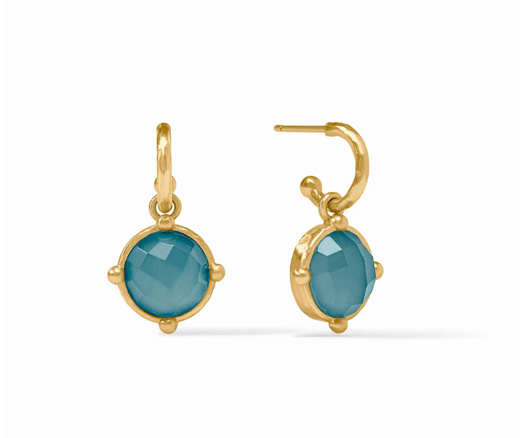 Honeybee Hoop & Charm Earring - Iridescent Montana Blue - Julie Vos - Gaines Jewelers