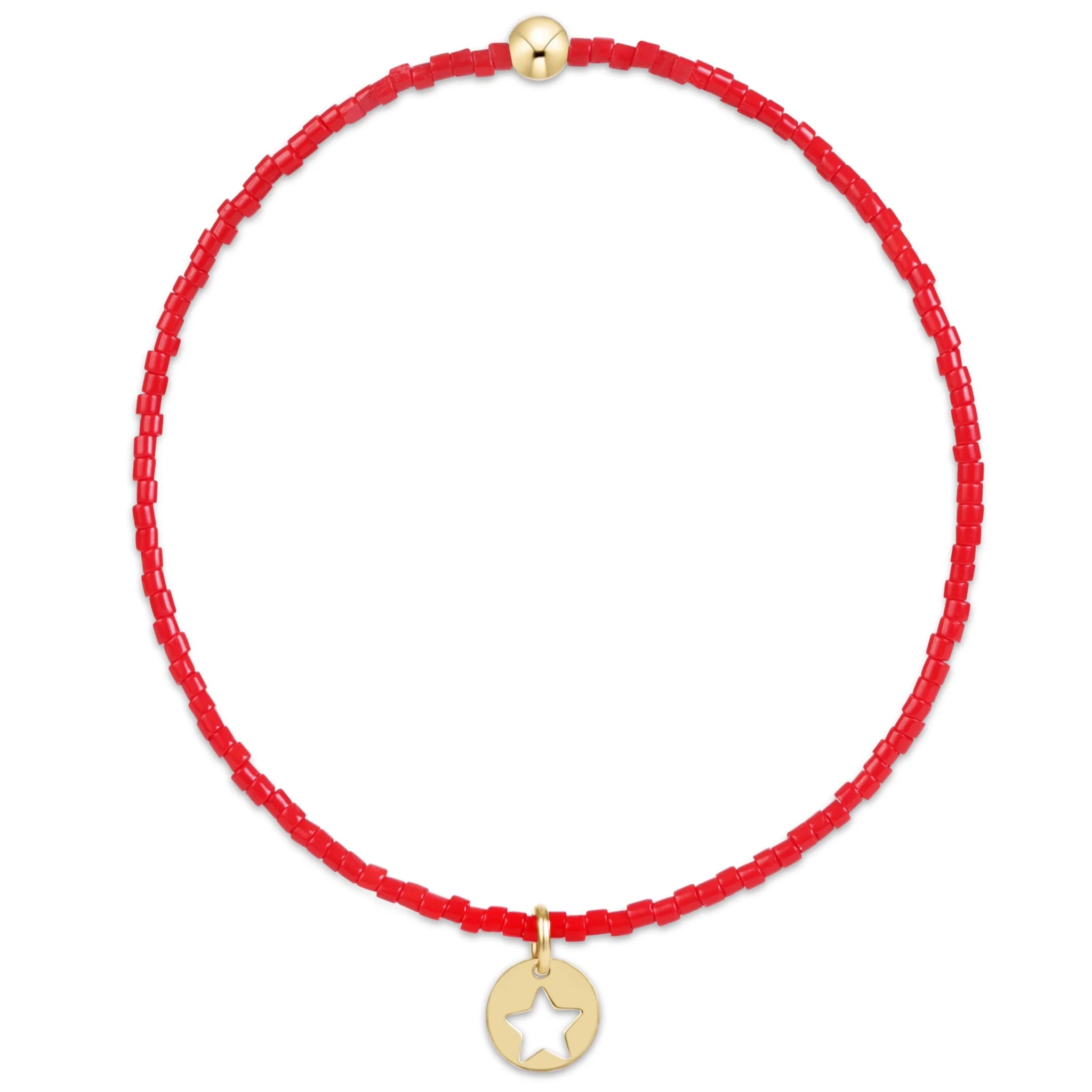 Hope Classic Bracelet - Bright Red - Star Small Gold Disc - enewton - Gaines Jewelers