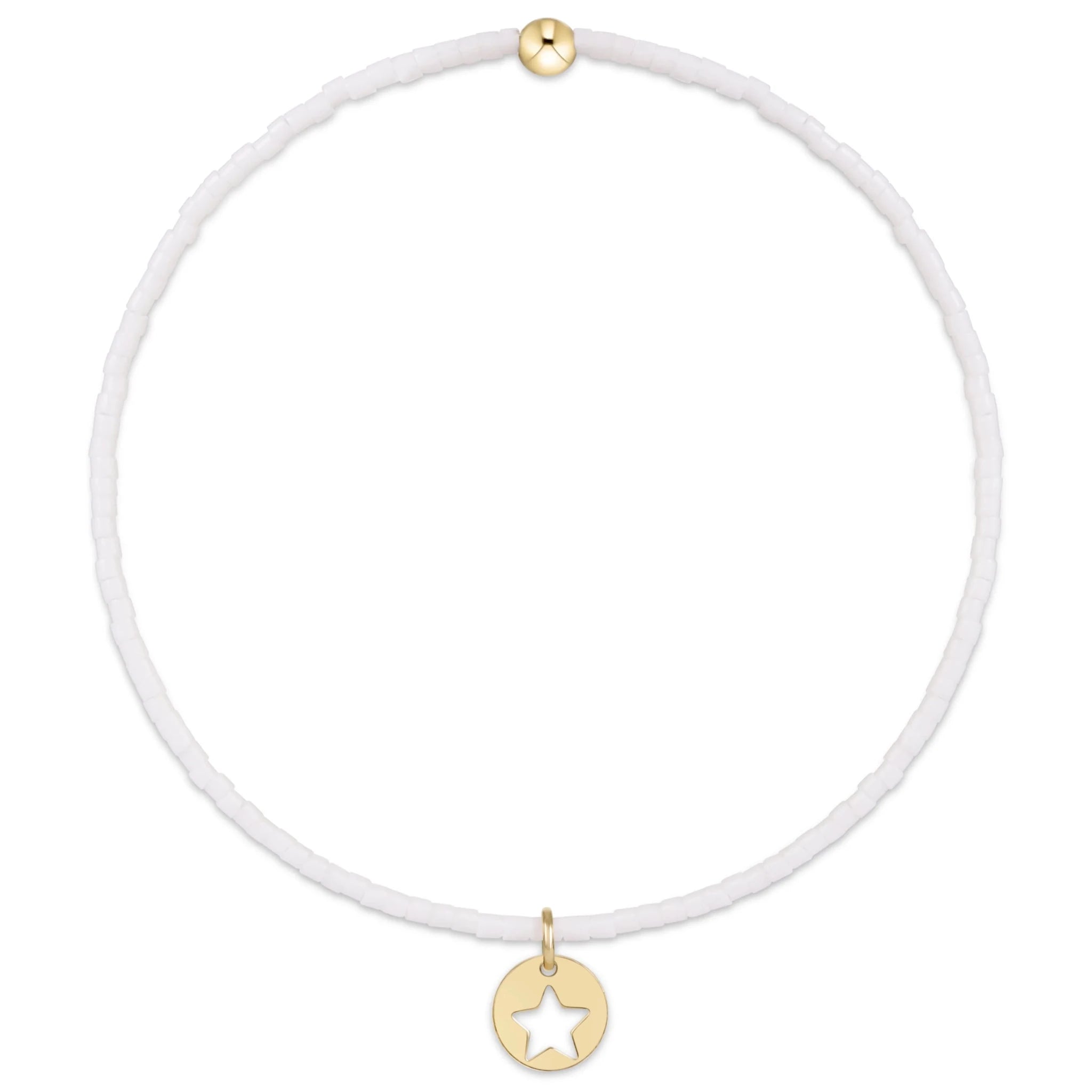 Hope Classic Bracelet - White - Star Small Gold Disc - enewton - Gaines Jewelers